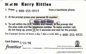 1997 Score Board Talk N' Sports - Phone Cards $1 #31 Kerry Kittles Back