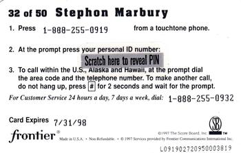 1997 Score Board Talk N' Sports - Phone Cards $1 #32 Stephon Marbury Back