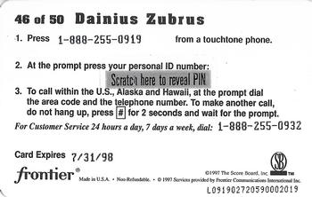 1997 Score Board Talk N' Sports - Phone Cards $1 #46 Dainius Zubrus Back
