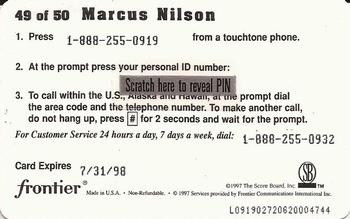 1997 Score Board Talk N' Sports - Phone Cards $1 #49 Marcus Nilson Back
