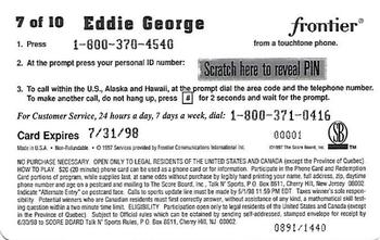 1997 Score Board Talk N' Sports - Phone Cards $20 #7 Eddie George Back