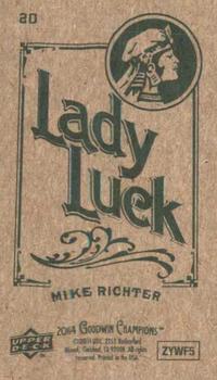 2014 Upper Deck Goodwin Champions - Mini Green Lady Luck Back #20 Mike Richter Back