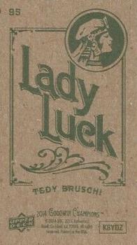 2014 Upper Deck Goodwin Champions - Mini Green Lady Luck Back #95 Tedy Bruschi Back