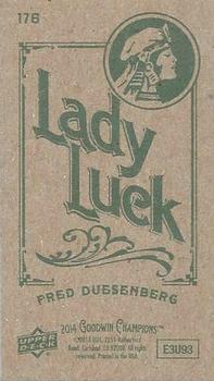 2014 Upper Deck Goodwin Champions - Mini Green Lady Luck Back #176 Fred Duesenberg Back