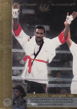 1996 Upper Deck USA Olympicards - Reflections of Gold #RG5 Evander Holyfield Front