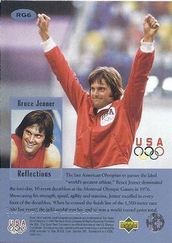1996 Upper Deck USA Olympicards - Reflections of Gold #RG6 Bruce Jenner Back