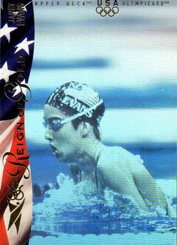 1996 Upper Deck USA Olympicards - Reign of Gold Holograms #RN3 Janet Evans Front