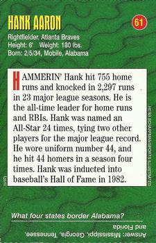 1996-98 Sports Illustrated for Kids Oversized #61 Hank Aaron Back