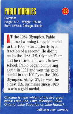 1996-98 Sports Illustrated for Kids Oversized #32 Pablo Morales Back
