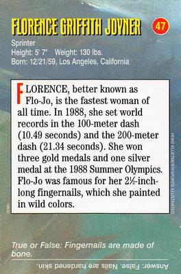 1996-98 Sports Illustrated for Kids Oversized #47 Florence Griffith-Joyner Back