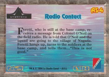 1994 Collect-A-Card Stargate - Adventure #AS-4 Radio Contact Back