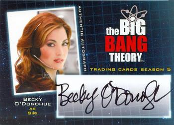 2013 Cryptozoic The Big Bang Theory Season 5 - Autographs #A9 Becky O'Donohue Front