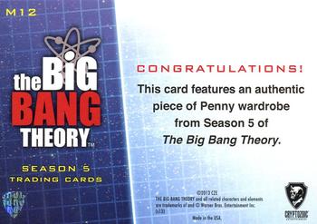 2013 Cryptozoic The Big Bang Theory Season 5 - Authentic Wardrobes #M12 Penny Back