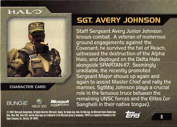 2007 Topps Halo #5 Sgt. Avery Johnson Back