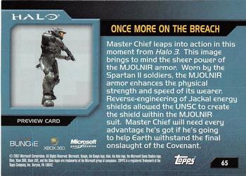 2007 Topps Halo #65 Once More Into the Breach Back
