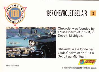 1991 Panini Dream Cars #3 1957 Chevrolet Bel Air Back