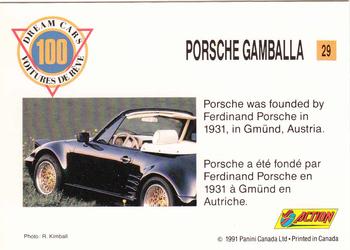 1991 Panini Dream Cars #29 Porsche Gamballa Back