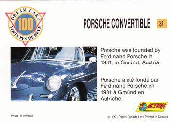 1991 Panini Dream Cars #31 Porsche Convertible Back