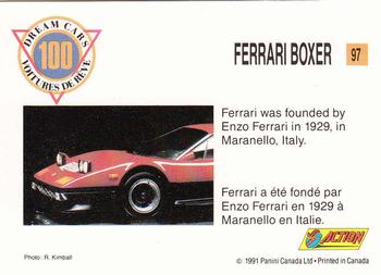 1991 Panini Dream Cars #97 Ferrari Boxer Back