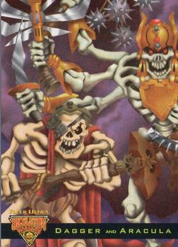 1995 Fleer Skeleton Warriors - Luma Bone Glow in the Dark #3 Dagger and Aracula Front