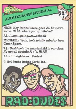 1990 Pacific Rad-Dudes #52 Alien Exchange Student Al Back