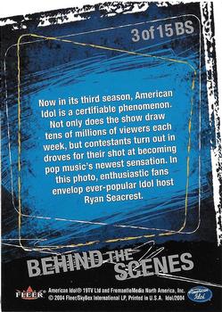 2004 Fleer American Idol Season 3 - Behind-the-Scenes #BS3 Ryan in a Sea of Idol Fans Back