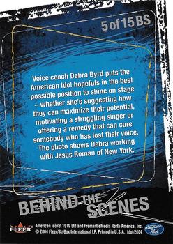 2004 Fleer American Idol Season 3 - Behind-the-Scenes #BS5 Vocal Instruction from Debra Byrd Back