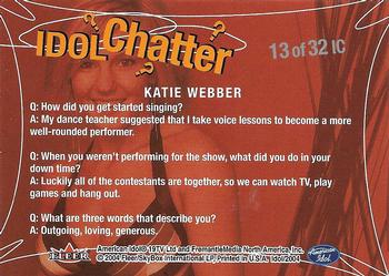 2004 Fleer American Idol Season 3 - Idol Chatter #IC13 Katie Webber Back