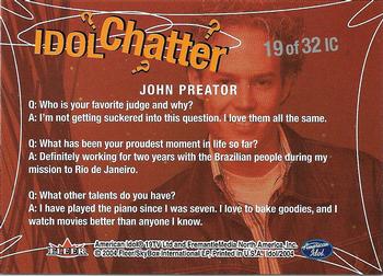 2004 Fleer American Idol Season 3 - Idol Chatter #IC19 John Preator Back