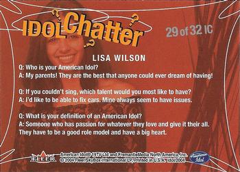 2004 Fleer American Idol Season 3 - Idol Chatter #IC29 Lisa Wilson Back