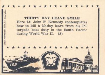 1963 Rosan John F. Kennedy #3 Thirty Day Leave Smile Back