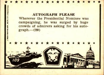 1963 Rosan John F. Kennedy #20 Autograph Please Back