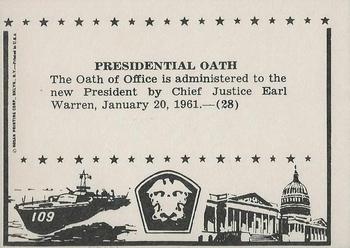 1963 Rosan John F. Kennedy #28 Presidential Oath Back