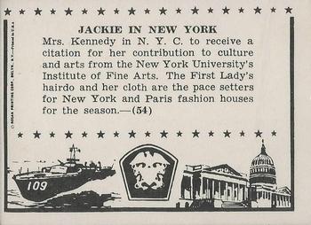1963 Rosan John F. Kennedy #54 Jackie In New York Back