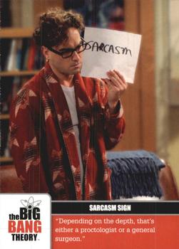 2012 Cryptozoic The Big Bang Theory Seasons 1 & 2 #10 Sarcasm Sign Front