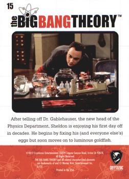 2012 Cryptozoic The Big Bang Theory Seasons 1 & 2 #15 Sounds Yummy Back
