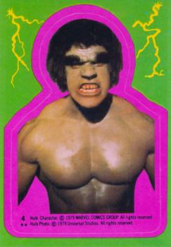 1979 Topps The Incredible Hulk - Stickers #4 The Hulk Strikes Back! Front
