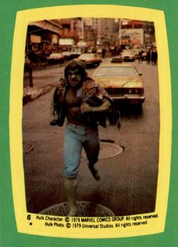 1979 Topps The Incredible Hulk - Stickers #6 Manhattan Mayhem Front
