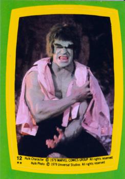 1979 Topps The Incredible Hulk - Stickers #12 The Creature ... Shot! Front