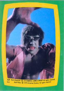 1979 Topps The Incredible Hulk - Stickers #17 In the Clutches of Horror! Front