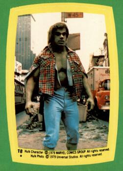 1979 Topps The Incredible Hulk - Stickers #18 A Titan in Times Square Front