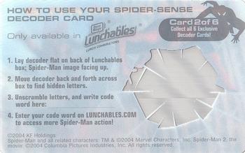 2004 Lunchables Spider-Man 2 #2 Spider-Man Back