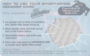 2004 Lunchables Spider-Man 2 #4 Spider-Man Back