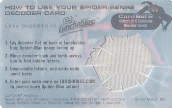2004 Lunchables Spider-Man 2 #6 Dr. Octopus Back