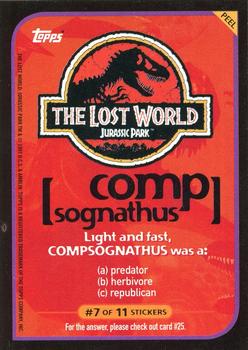 1997 Topps The Lost World: Jurassic Park - Stickers #7 Compsognathus Back