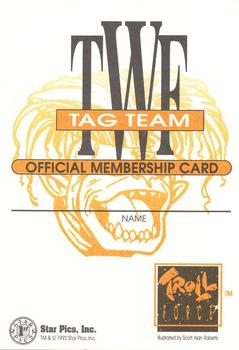 1992 Star Pics Troll Force - Stickers #NNO TWF Tag Team Back