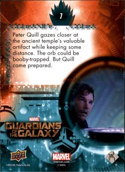 2014 Upper Deck Guardians of the Galaxy #7 Peter Quill gazes closer at the ancient temple's v Back
