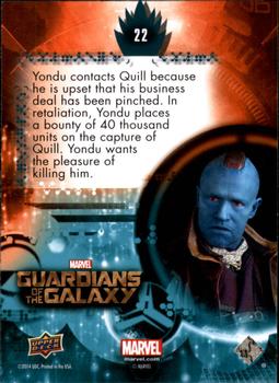 2014 Upper Deck Guardians of the Galaxy #22 Yondu contacts Quill because he is upset that his Back