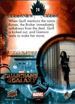 2014 Upper Deck Guardians of the Galaxy #24 When Quill mentions the name Ronan, the Broker imm Back