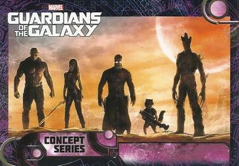2014 Upper Deck Guardians of the Galaxy #123 Team silhouetted from wasteland Front